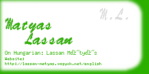 matyas lassan business card